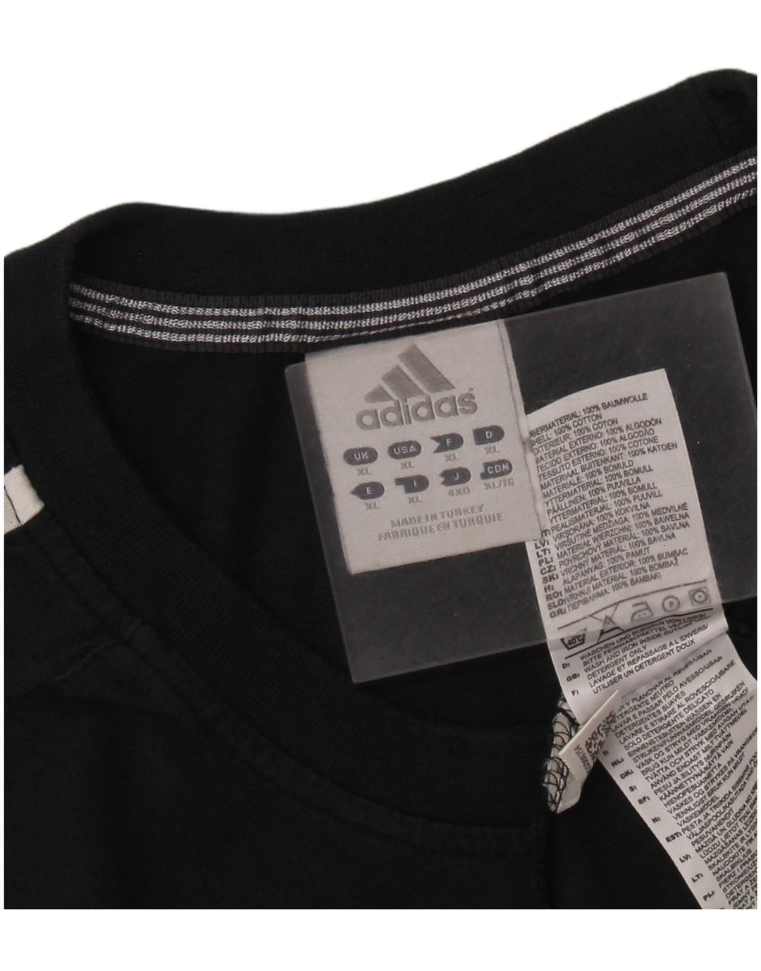 ADIDAS Mens T-Shirt Top XL Black Cotton