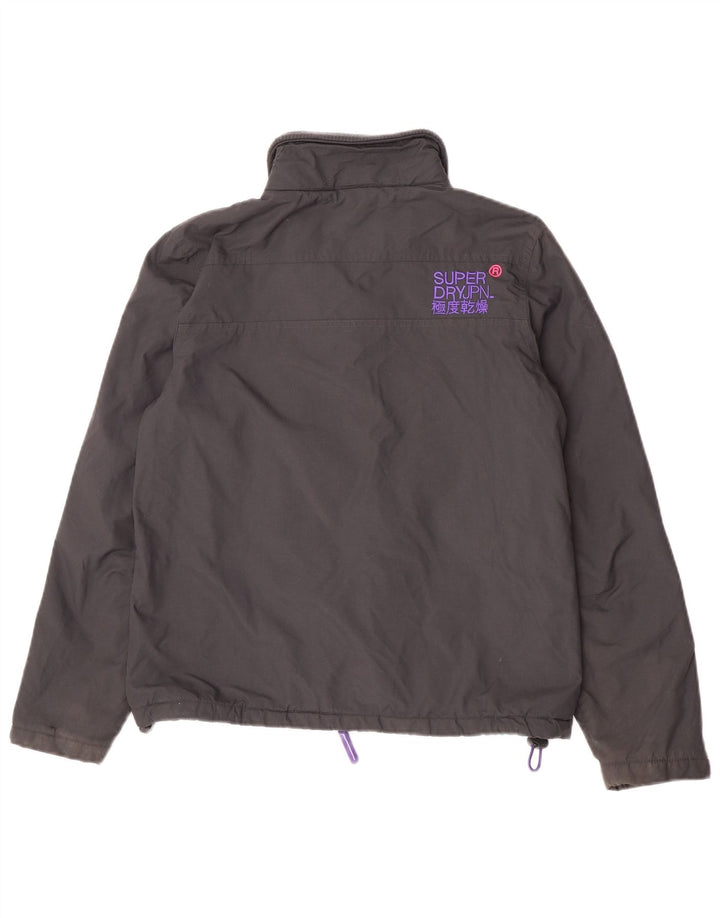 Superdry Womens The Windhiker Graphic Windbreaker Jacket UK 14 Large Black