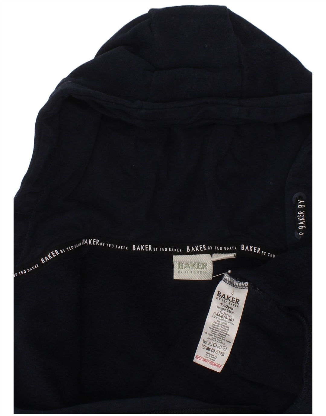 TED BAKER Baby Boys Zip Hoodie Sweater 18-24 Months Navy Blue Cotton