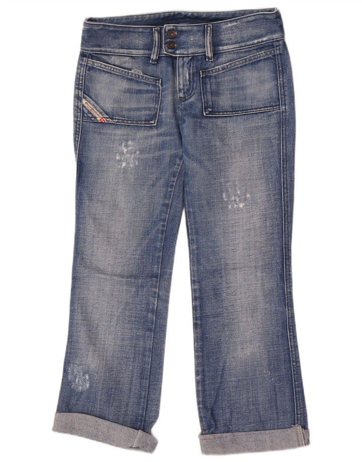 Diesel Womens Distressed Cropped Jeans W26 L25 Blue Cotton