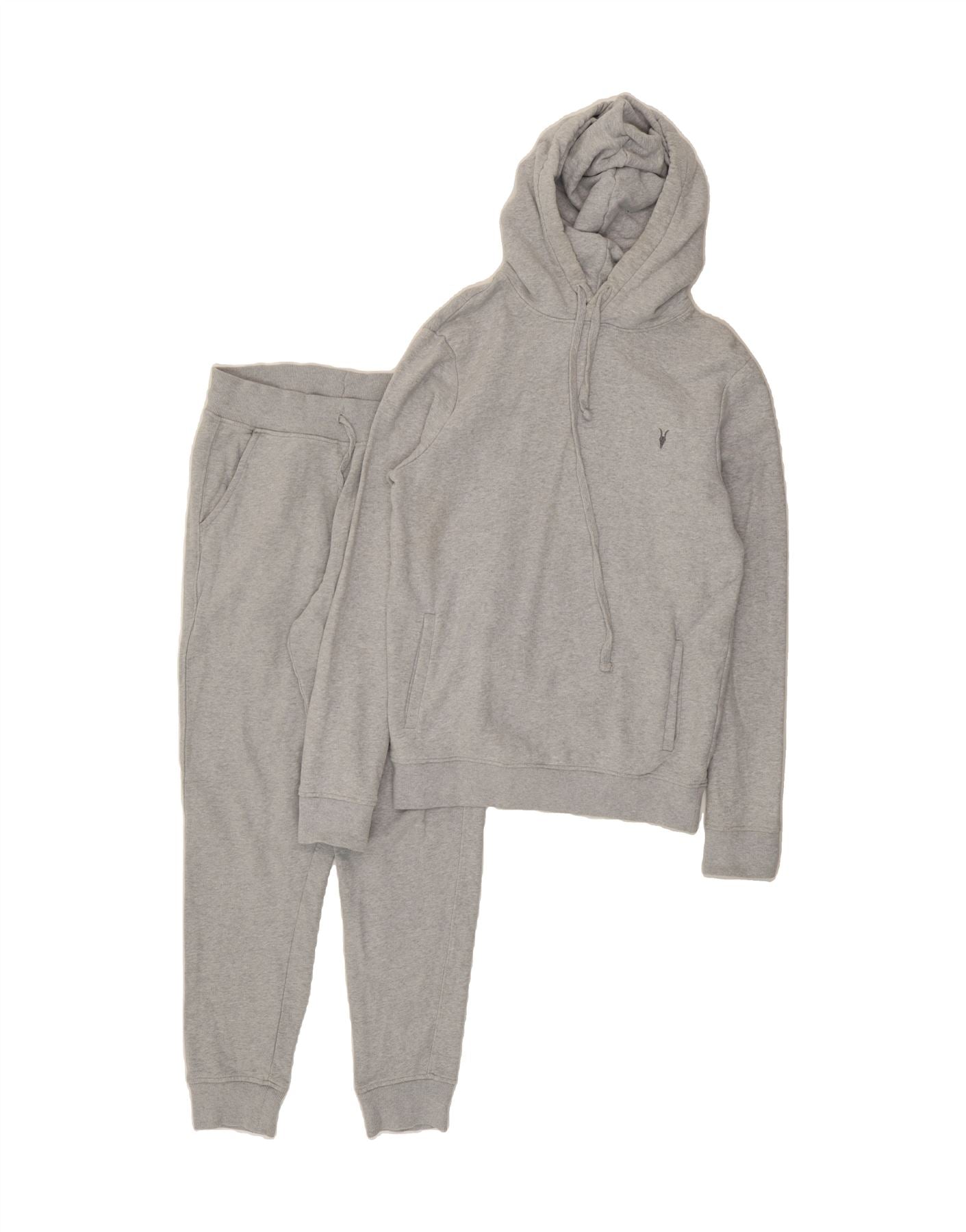 ALL SAINTS Mens Full Tracksuit Small Grey Cotton Vintage