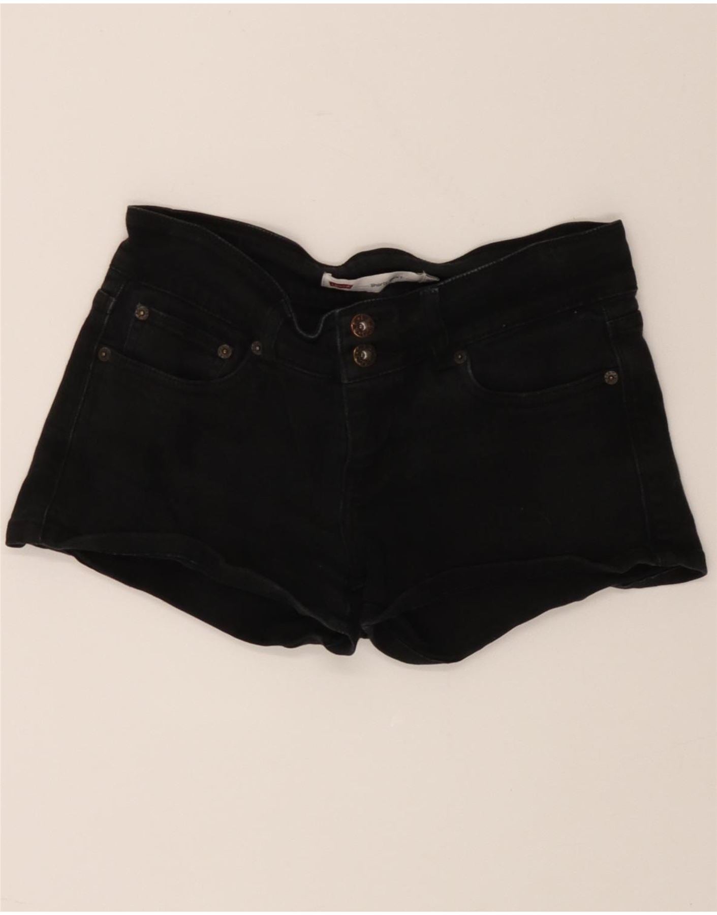 LEVI'S Womens Denim Shorts US 7 Medium W28  Black Cotton Vintage Levi's and Second-Hand Levi's from Messina Hembry 