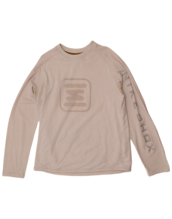 Nike Mens Graphic Top Long Sleeve UK 45/47 XL White Cotton