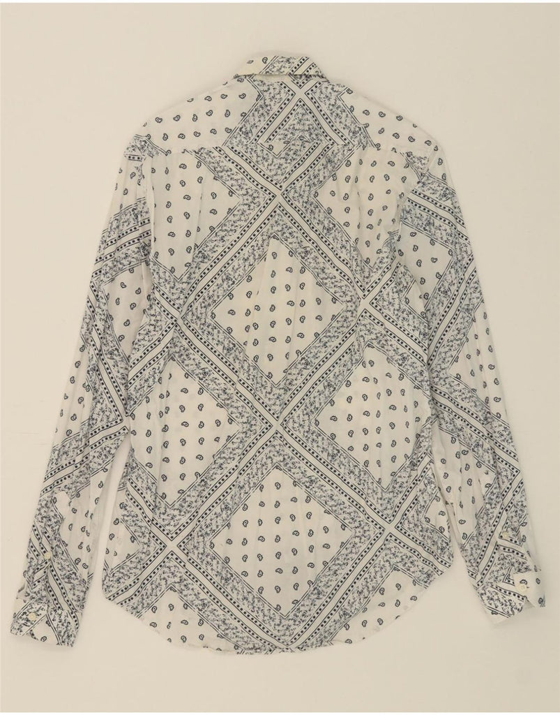 ZARA Mens Slim Fit Shirt Medium White Paisley Cotton Vintage Zara and Second-Hand Zara from Messina Hembry 