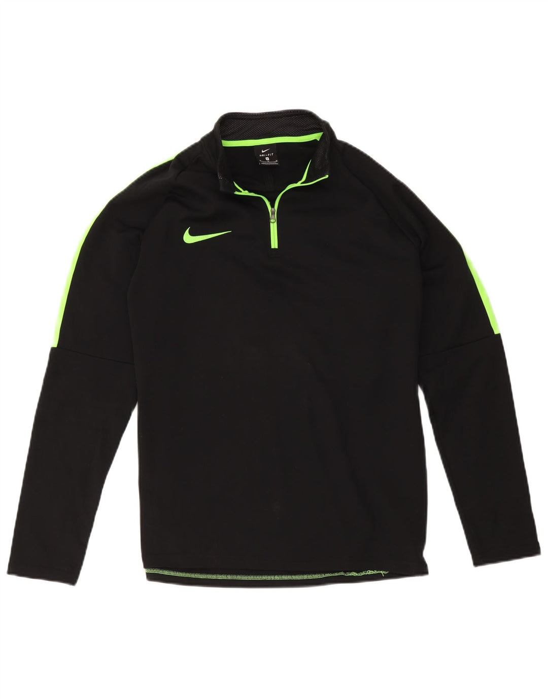 Nike Mens Dri Fit Zip Neck Pullover Tracksuit Top Medium Black Colourblock