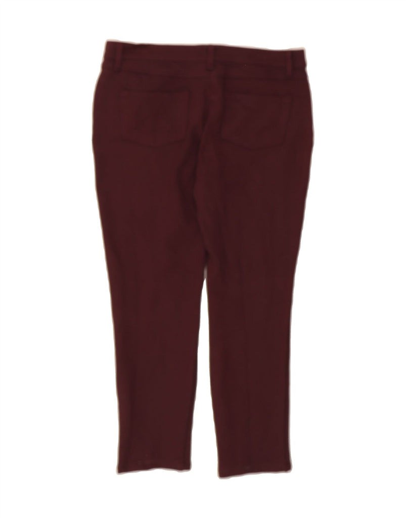 MONSOON Womens Slim Casual Trousers UK 12 Medium W30 L24 Burgundy Viscose Vintage Monsoon and Second-Hand Monsoon from Messina Hembry 