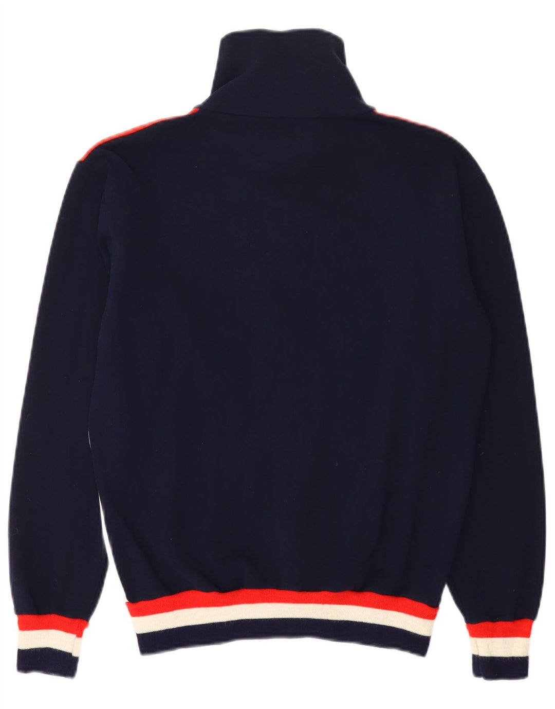 GRIFONI Mens Zip Neck Sweatshirt Jumper IT 48 Small Navy Blue Colourblock