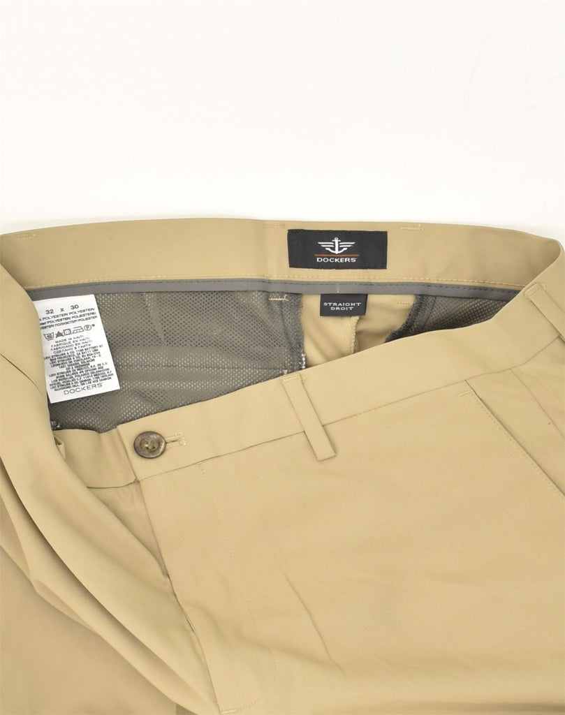 DOCKERS Mens Straight Chino Trousers W32 L30 Beige Polyester | Vintage Dockers | Thrift | Second-Hand Dockers | Used Clothing | Messina Hembry 