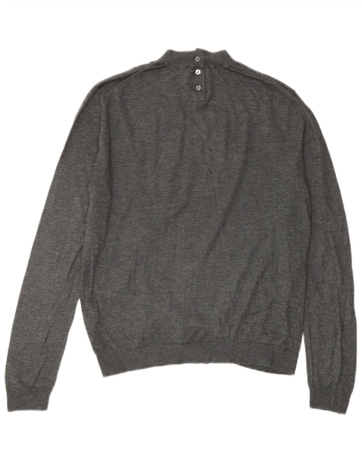 Zara Womens Turtle Neck Jumper Sweater UK 14 Medium Grey Modal