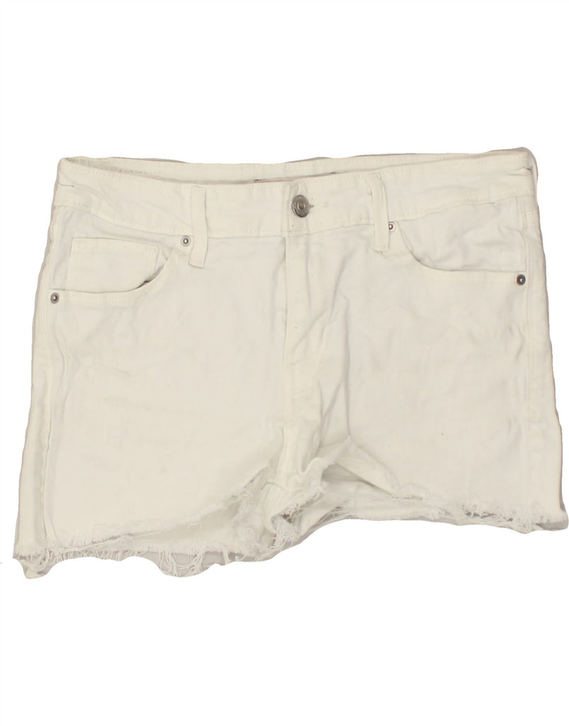 LEVI'S Womens Denim Hot Pants US 6 Medium W30  White Cotton | Vintage Levi's | Thrift | Second-Hand Levi's | Used Clothing | Messina Hembry 