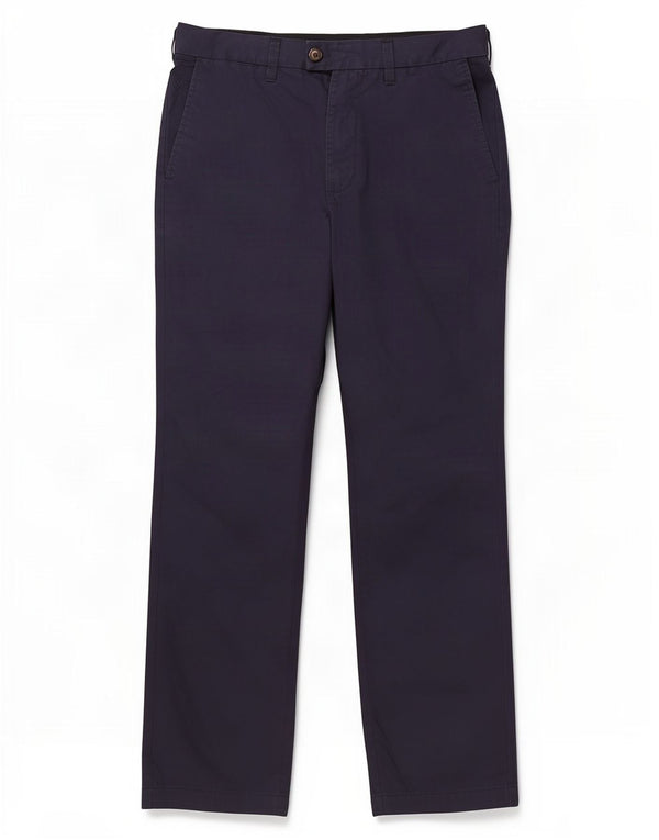 Marks & Spencer Mens Straight Chino Trousers W32 L31 Navy Blue Cotton