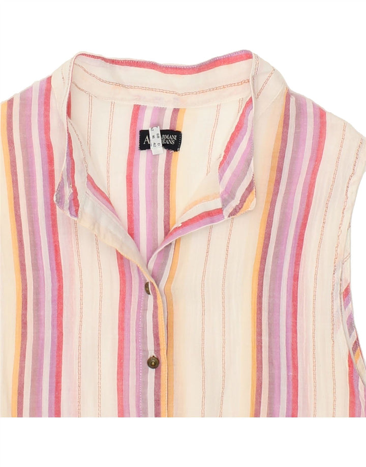 ARMANI JEANS Womens Sleeveless Pullover Shirt UK 16 Large Multicoloured Vintage Armani Jeans and Second-Hand Armani Jeans from Messina Hembry 