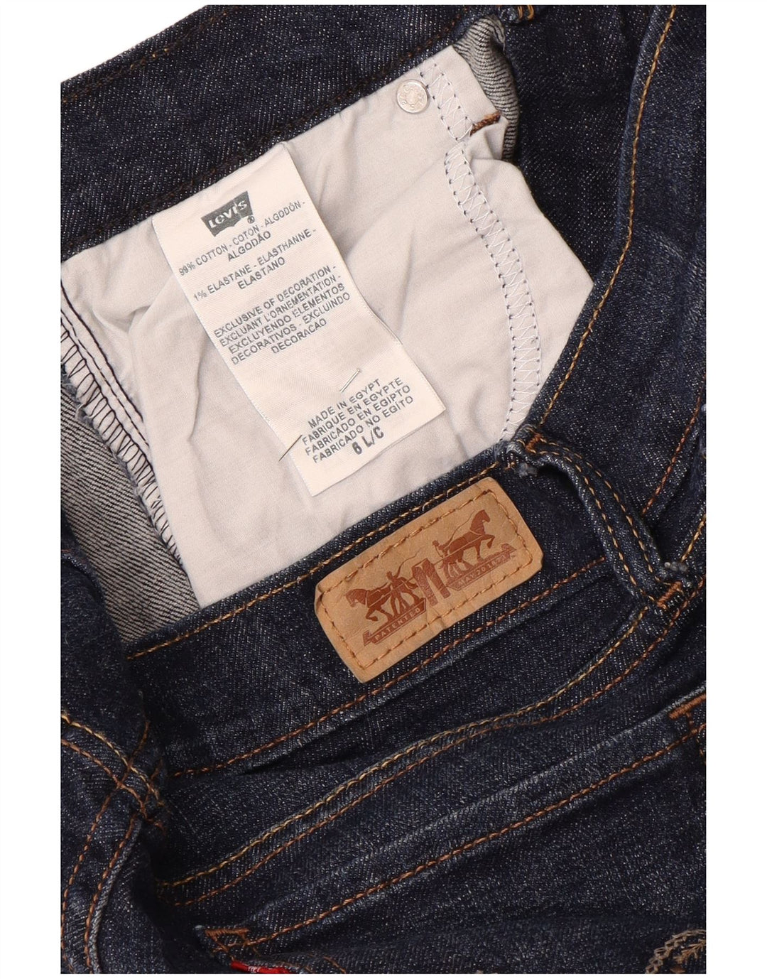 Levi's Womens 515 Bootcut Jeans US 6 Medium W28 L33 Navy Blue Cotton