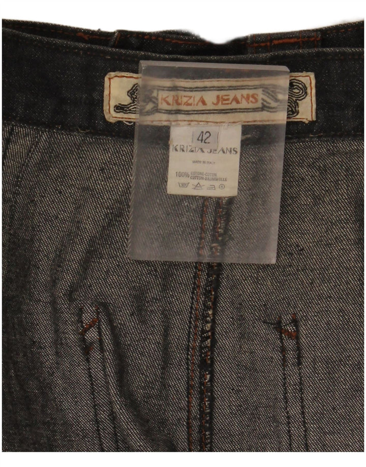 Krizia Womens Denim Skirt W36 Large Grey Cotton