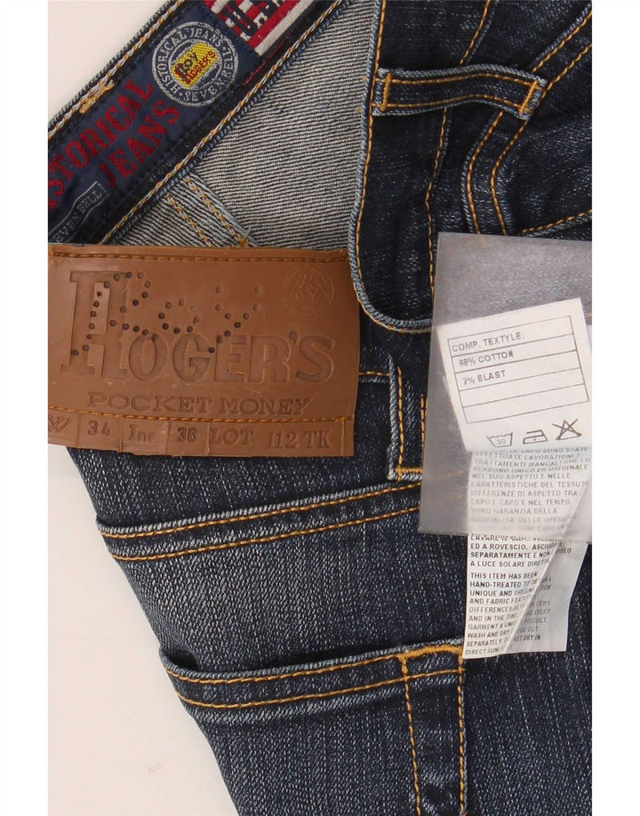 Roy Rogers Mens Straight Jeans W34 L30 Blue Cotton