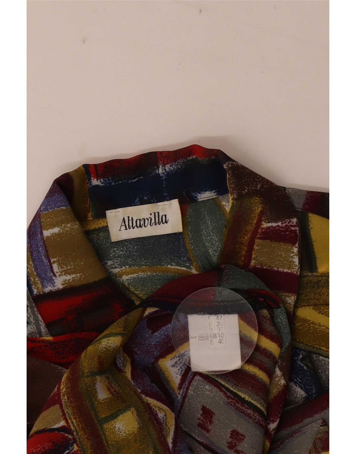 Vintage Womens Short Sleeve Shirt Blouse UK 10 Small Multicoloured