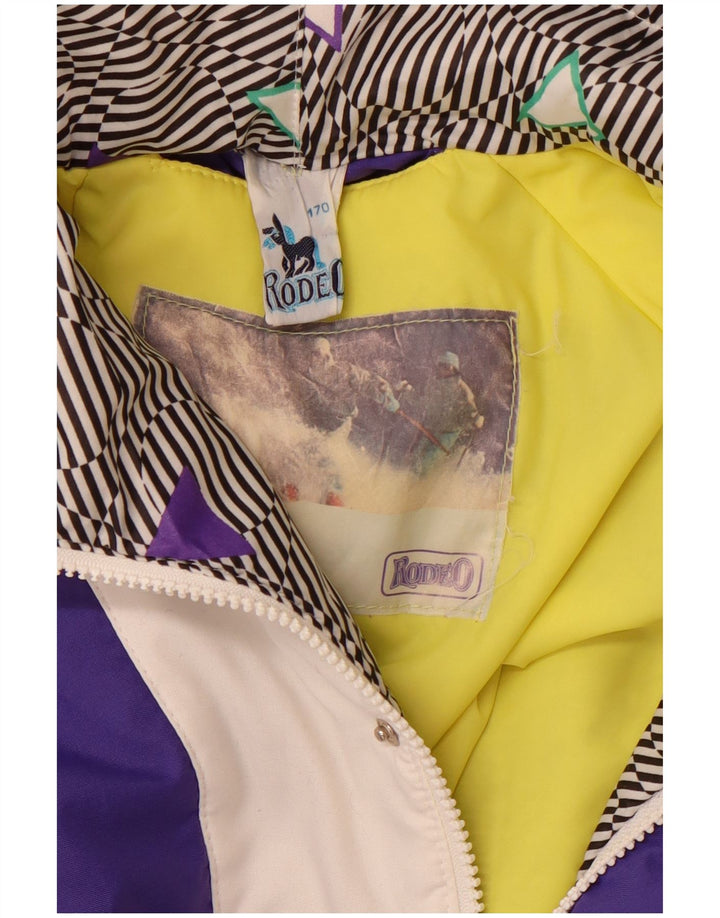 RODEO Mens Hooded Pullover Ski Jacket UK 40 Large Purple Colourblock