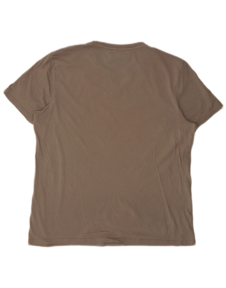 LYLE & SCOTT Mens T-Shirt Top XL Beige Cotton