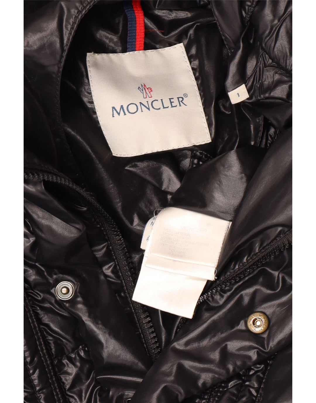 Moncler Womens Loose Fit Hooded Padded Jacket Size 1 Small Black Polyamide