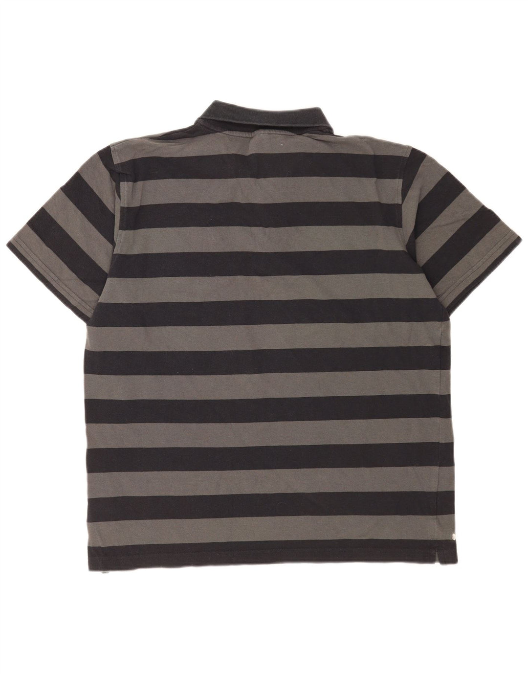 Reebok Mens Polo Shirt XL Grey Striped Cotton