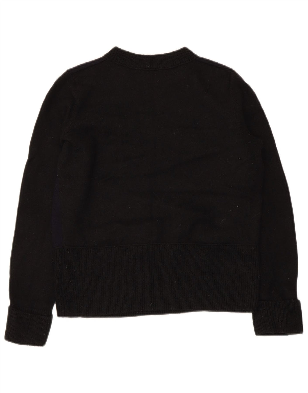 Cos Womens Crew Neck Jumper Sweater UK 10 Small Black Wool