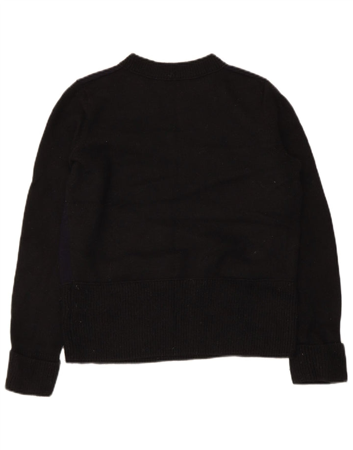 Cos Womens Crew Neck Jumper Sweater UK 10 Small Black Wool