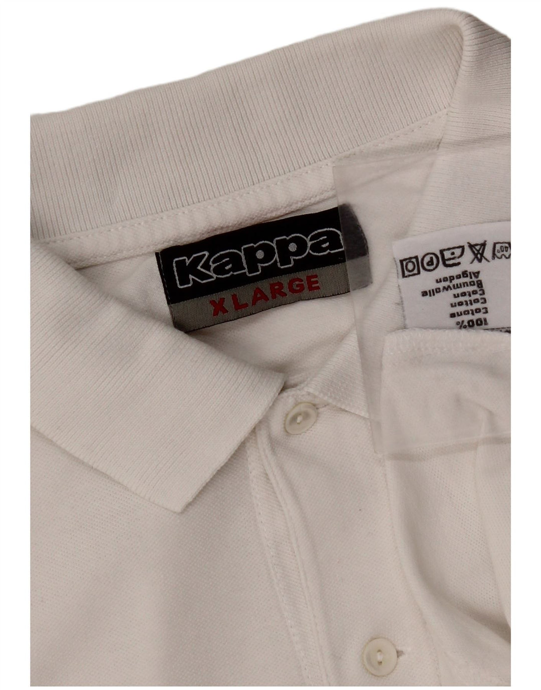 KAPPA Mens Polo Shirt XL White Cotton