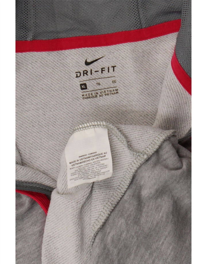NIKE Womens Dri Fit Oversized Zip Hoodie Sweater UK 18 XL Grey Polyester Vintage Nike and Second-Hand Nike from Messina Hembry 