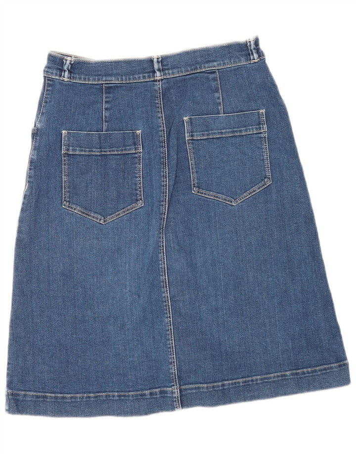 Massimo Dutti Womens Denim Skirt EU 40 Medium W30  Navy Blue Cotton