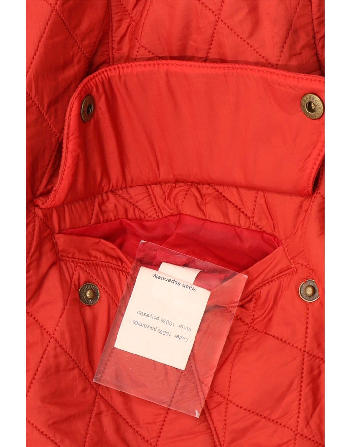Barbour Womens Quilted Jacket UK 16 Large Red Polyamide