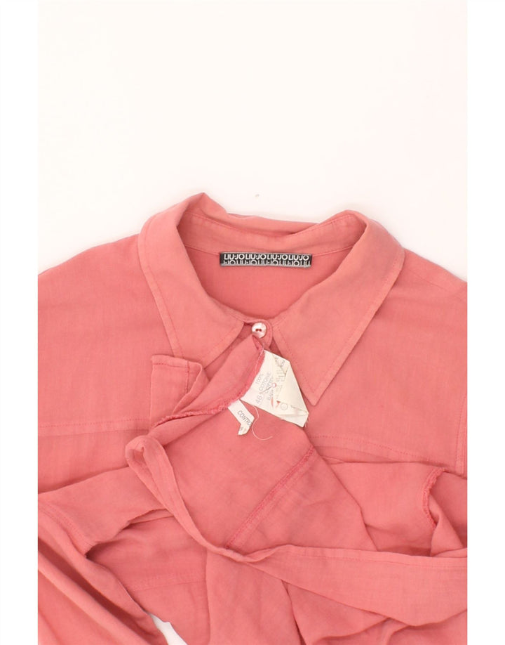 LIU JO Womens 3/4 Sleeve Shirt IT 46 Large Pink Cotton Vintage Liu Jo and Second-Hand Liu Jo from Messina Hembry 