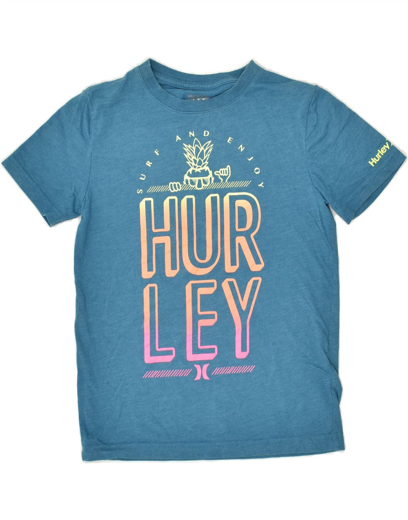 HURLEY Boys Graphic T-Shirt Top 10-11 Years Medium  Blue Polyester | Vintage Hurley | Thrift | Second-Hand Hurley | Used Clothing | Messina Hembry 