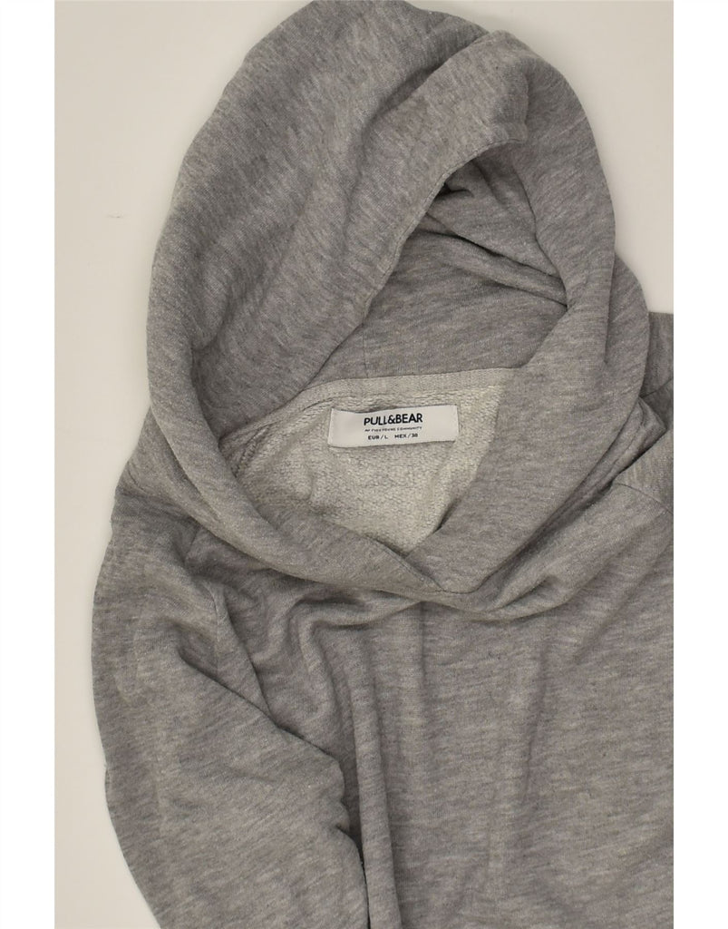 PULL & BEAR Womens Hoodie Jumper UK 16 Large Grey Cotton | Vintage Pull & Bear | Thrift | Second-Hand Pull & Bear | Used Clothing | Messina Hembry 