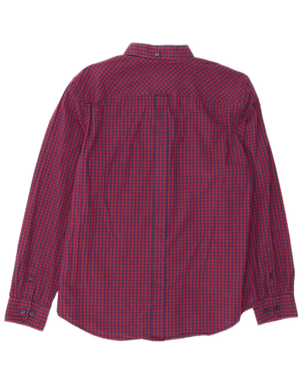 BEN SHERMAN Mens Shirt Medium Red Gingham Cotton