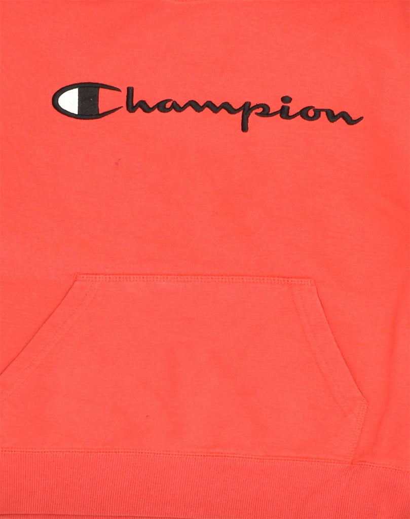 CHAMPION Womens Graphic Hoodie Jumper UK 14 Large Red Cotton | Vintage Champion | Thrift | Second-Hand Champion | Used Clothing | Messina Hembry 