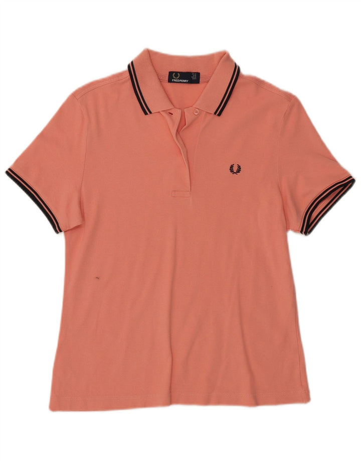 Fred Perry Womens Polo Shirt UK 12 Medium Pink Cotton