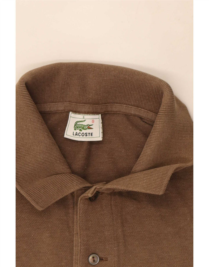 Lacoste Mens Polo Shirt Size 6 XL Brown Cotton