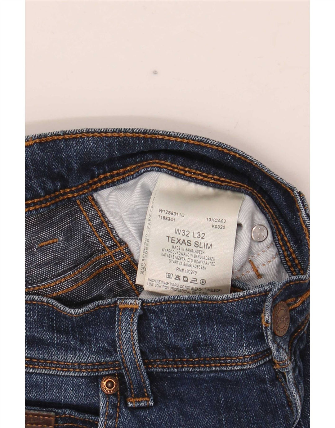 Wrangler Mens Texas Slim Jeans W32 L32 Blue Cotton