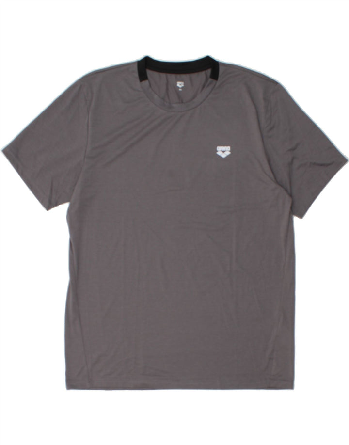 ARENA Mens T-Shirt Top 2XL Grey Polyester Vintage Arena and Second-Hand Arena from Messina Hembry 