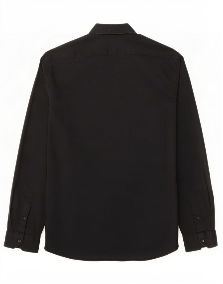 Zara Mens Super Slim Fit Shirt Large Black Cotton