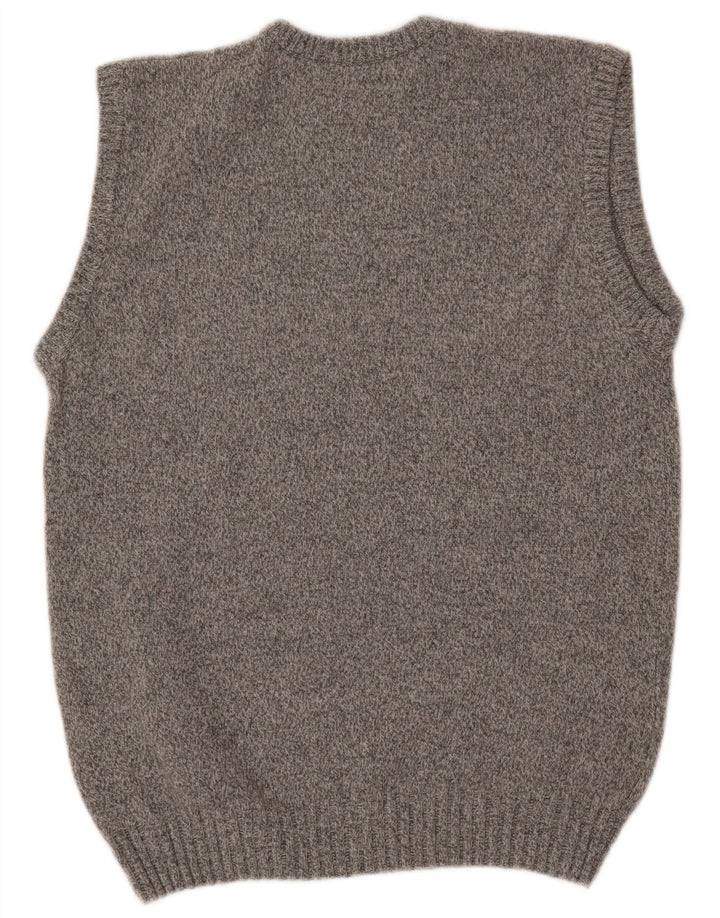 Vintage Mens Vest Tank Top Medium Grey Wool