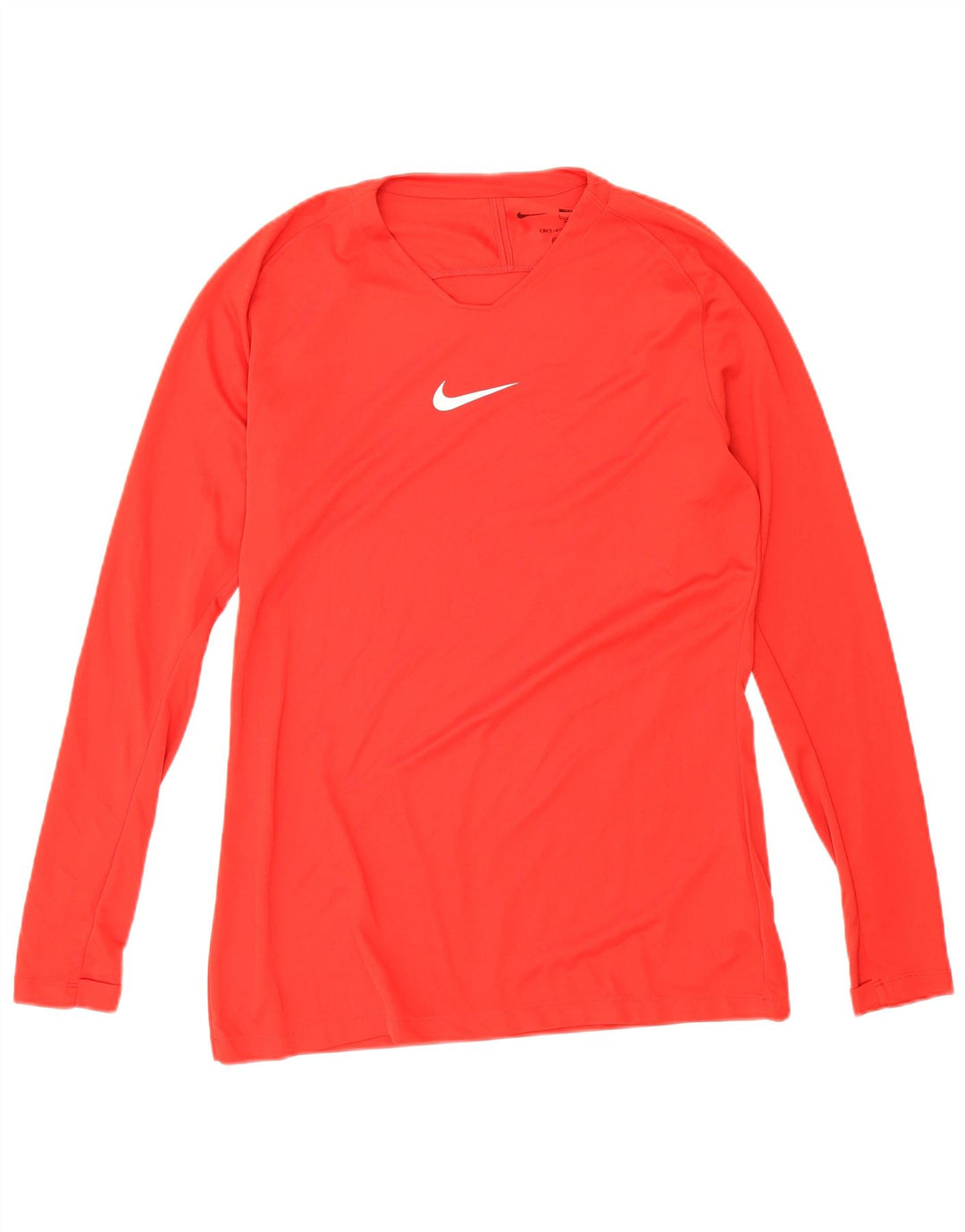 Nike Mens Dri Fit Slim Fit Graphic Top Long Sleeve Large Red Polyester