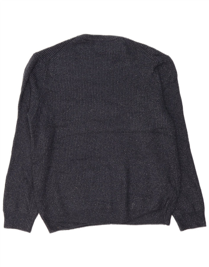 Marks & Spencer Mens Crew Neck Jumper Sweater XL Navy Blue Flecked