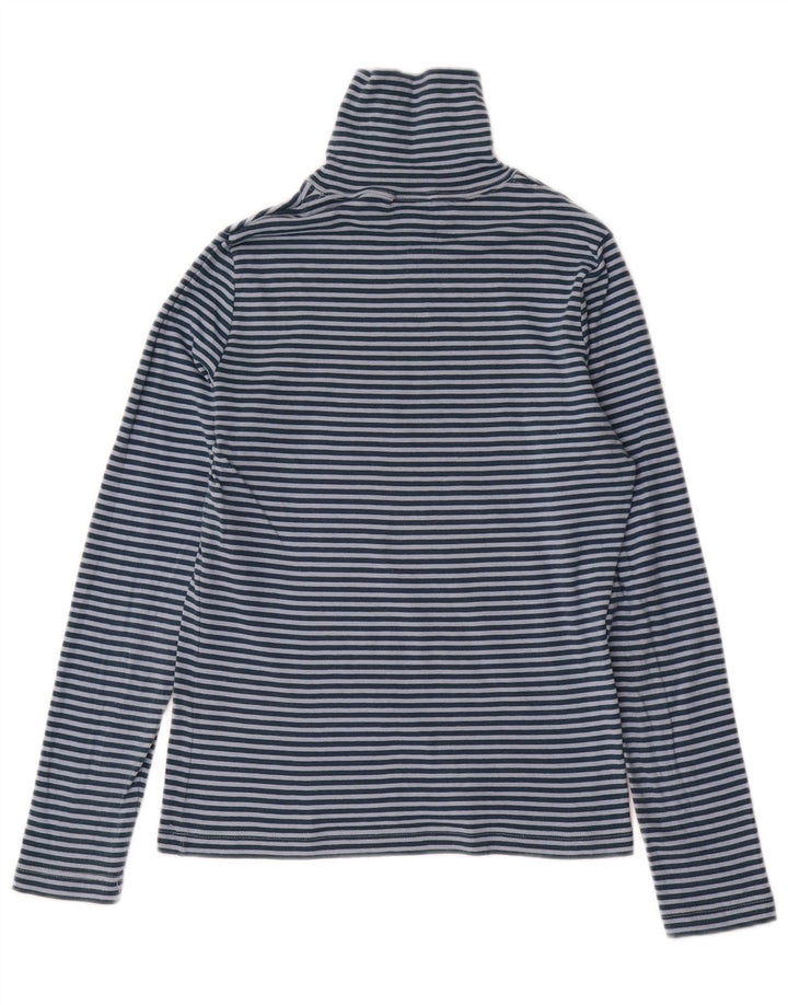 LACOSTE Womens Top Long Sleeve Size 38 Medium Blue Striped Cotton
