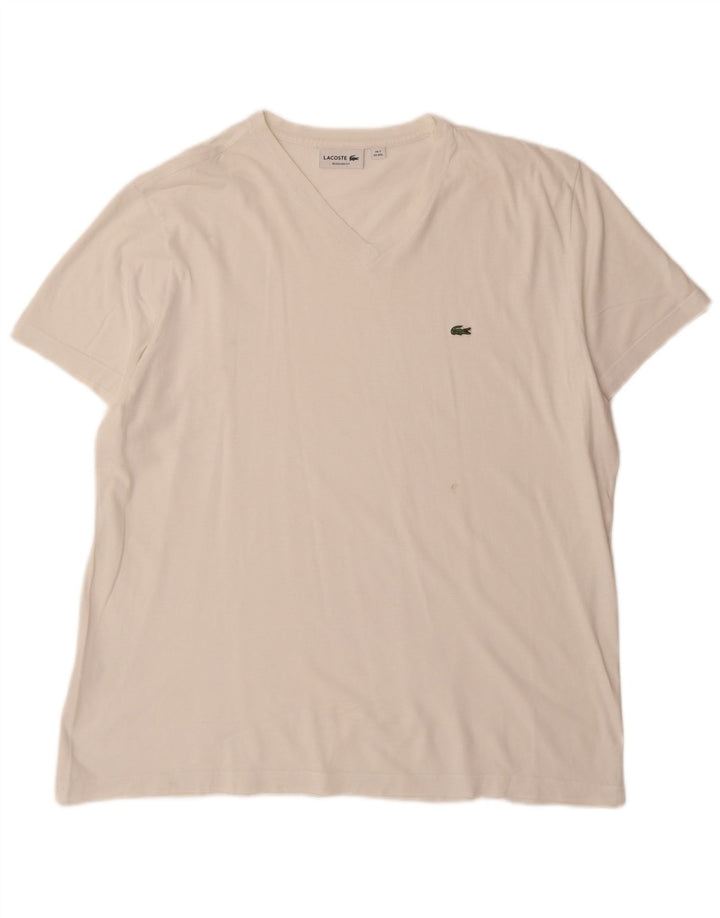 Lacoste Mens Regular Fit T-Shirt Top Size 7 2XL White Cotton
