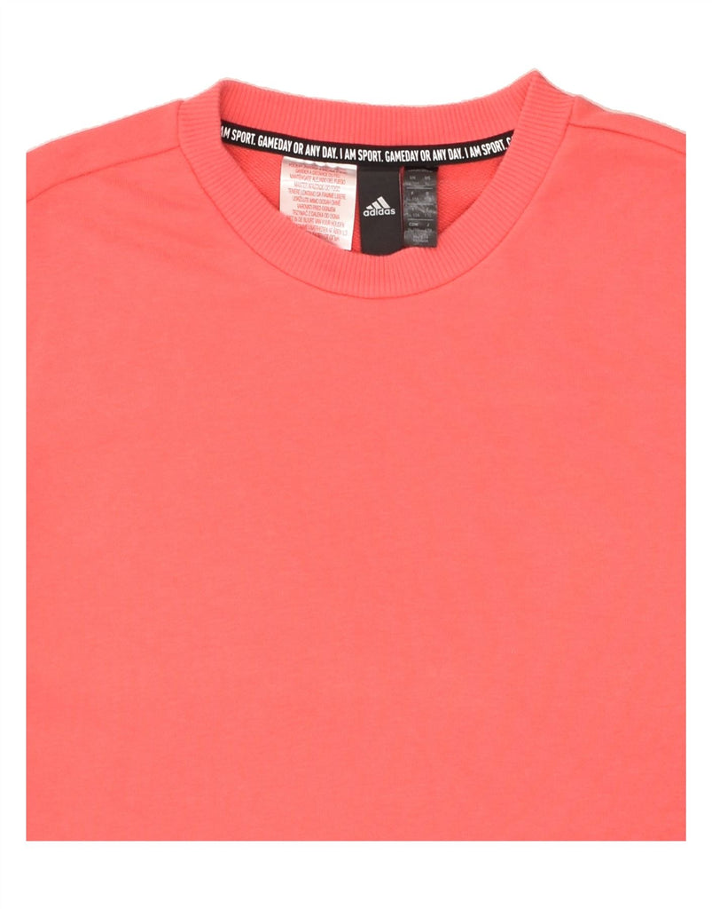 ADIDAS Boys Graphic Sweatshirt Jumper 14-15 Years Pink Cotton | Vintage Adidas | Thrift | Second-Hand Adidas | Used Clothing | Messina Hembry 
