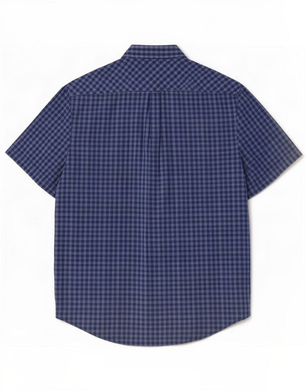 Ben Sherman Mens Short Sleeve Shirt XL Blue Gingham Cotton