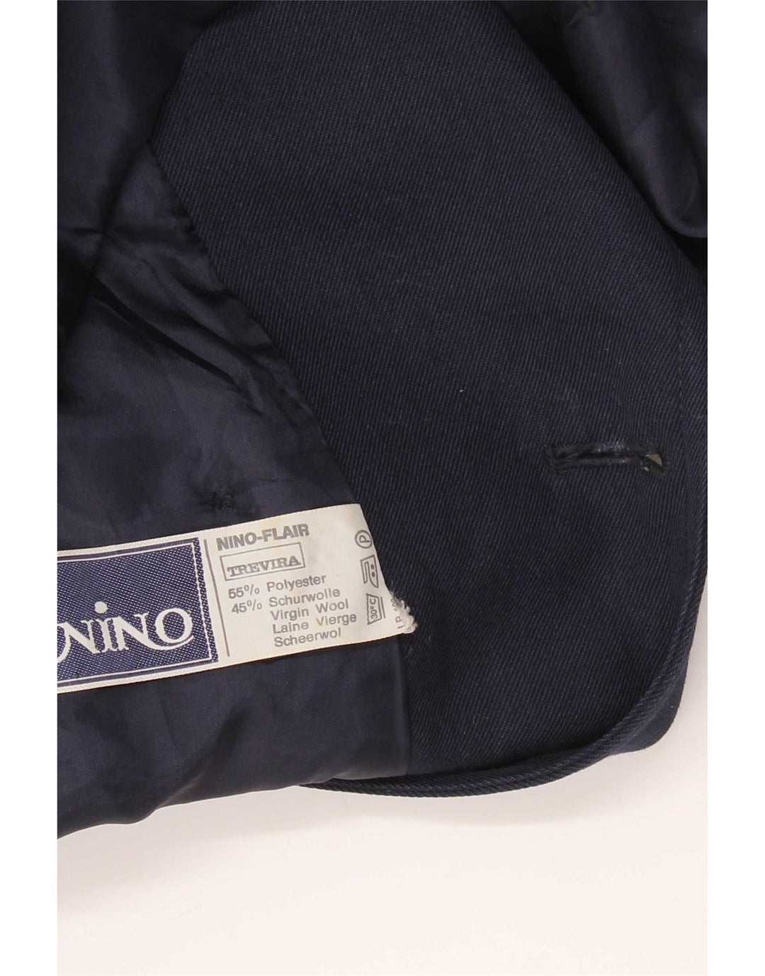 NINO Womens Double Breasted Coat UK 10 Small Navy Blue Polyester