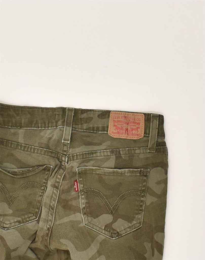 LEVI'S Womens 535 Skinny Casual Trousers W25 L28  Khaki Camouflage Cotton | Vintage Levi's | Thrift | Second-Hand Levi's | Used Clothing | Messina Hembry 