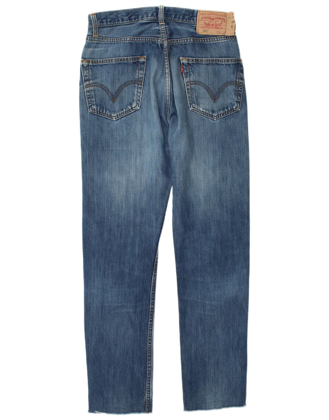 Levi's Womens 501 Distressed Straight Jeans W34 L30 Blue